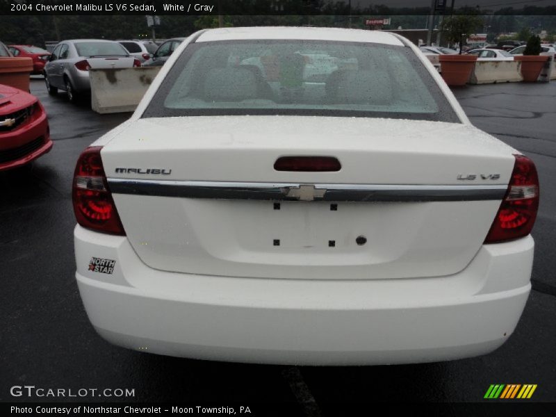 White / Gray 2004 Chevrolet Malibu LS V6 Sedan