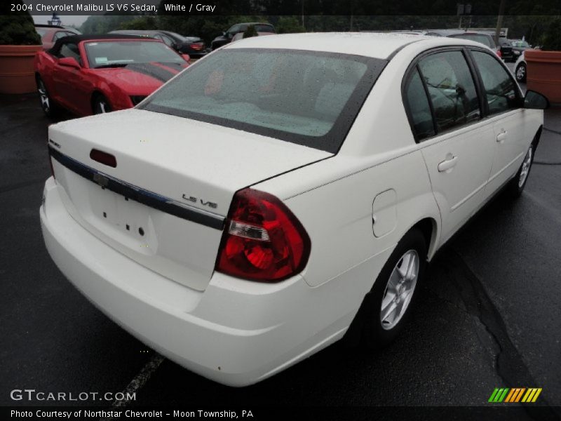 White / Gray 2004 Chevrolet Malibu LS V6 Sedan