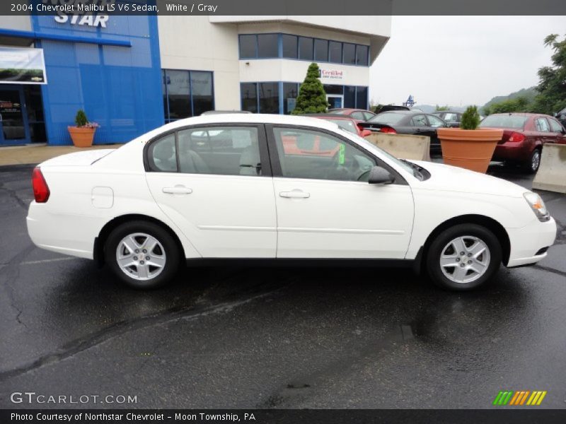 White / Gray 2004 Chevrolet Malibu LS V6 Sedan