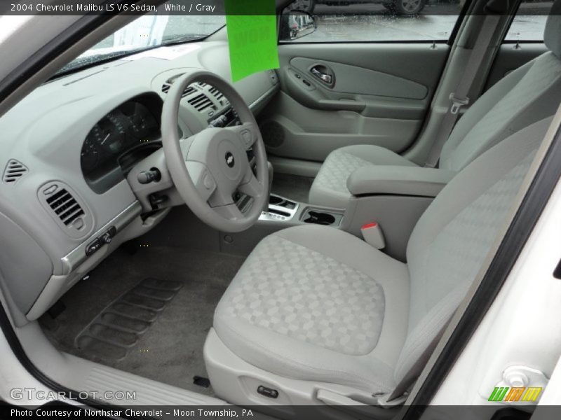 White / Gray 2004 Chevrolet Malibu LS V6 Sedan