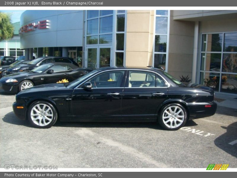 Ebony Black / Champagne/Charcoal 2008 Jaguar XJ XJ8