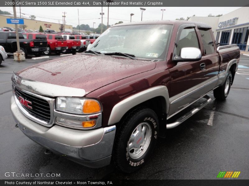 Dark Toreador Red Metallic / Graphite 2000 GMC Sierra 1500 SLE Extended Cab 4x4