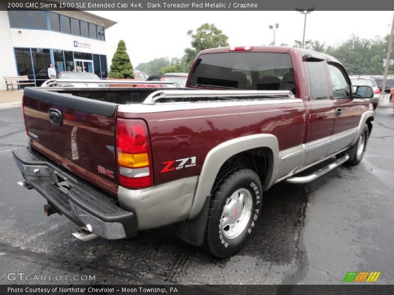 Dark Toreador Red Metallic / Graphite 2000 GMC Sierra 1500 SLE Extended Cab 4x4