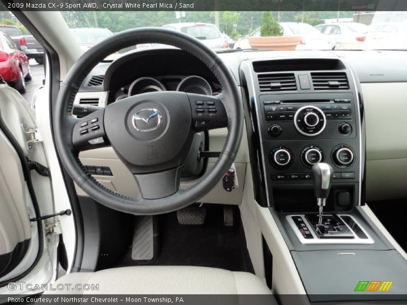 Crystal White Pearl Mica / Sand 2009 Mazda CX-9 Sport AWD
