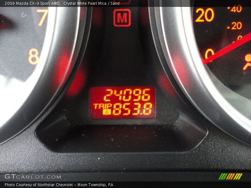 Crystal White Pearl Mica / Sand 2009 Mazda CX-9 Sport AWD