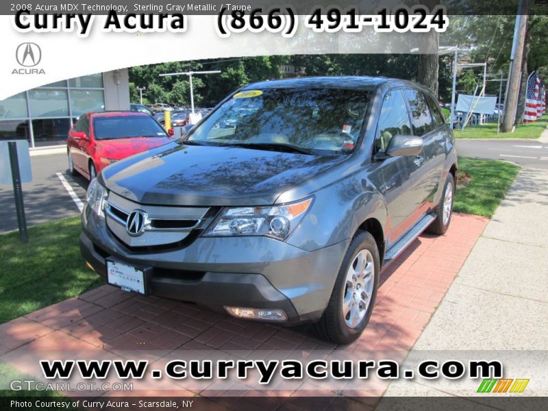 Sterling Gray Metallic / Taupe 2008 Acura MDX Technology