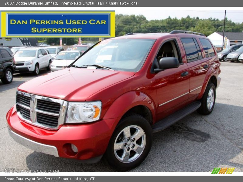 Inferno Red Crystal Pearl / Khaki Two-Tone 2007 Dodge Durango Limited