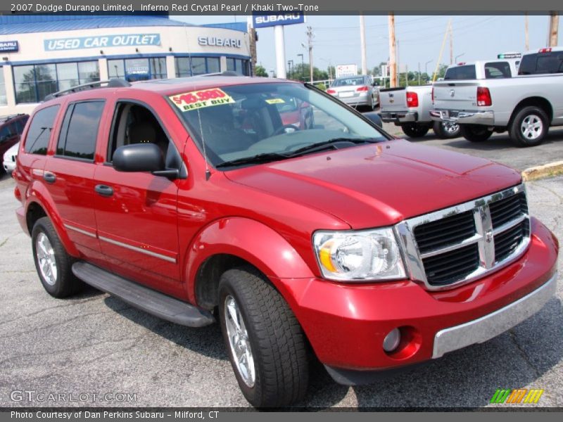 Inferno Red Crystal Pearl / Khaki Two-Tone 2007 Dodge Durango Limited