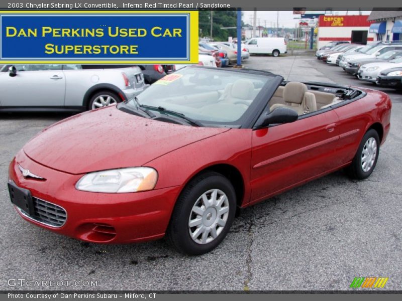 Inferno Red Tinted Pearl / Sandstone 2003 Chrysler Sebring LX Convertible