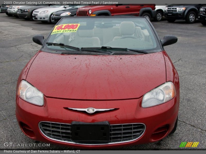 Inferno Red Tinted Pearl / Sandstone 2003 Chrysler Sebring LX Convertible