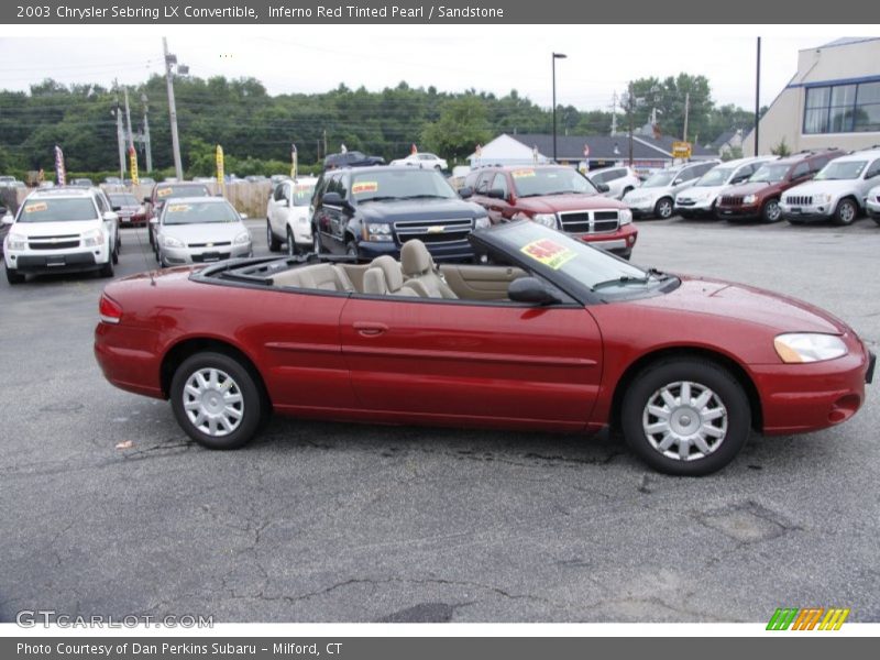 Inferno Red Tinted Pearl / Sandstone 2003 Chrysler Sebring LX Convertible