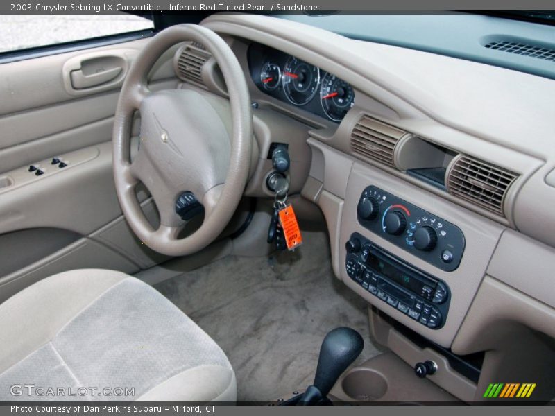 Inferno Red Tinted Pearl / Sandstone 2003 Chrysler Sebring LX Convertible