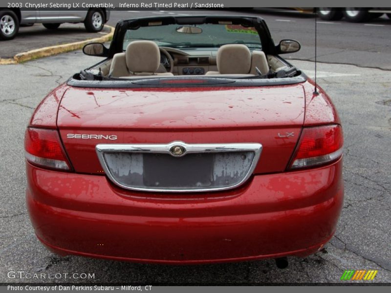 Inferno Red Tinted Pearl / Sandstone 2003 Chrysler Sebring LX Convertible
