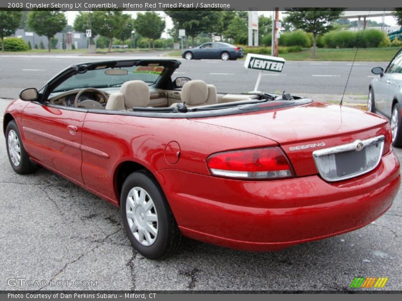 Inferno Red Tinted Pearl / Sandstone 2003 Chrysler Sebring LX Convertible
