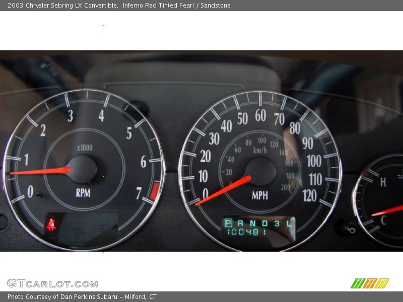 Inferno Red Tinted Pearl / Sandstone 2003 Chrysler Sebring LX Convertible