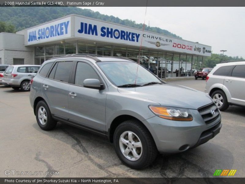 Platinum Sage / Gray 2008 Hyundai Santa Fe GLS 4WD