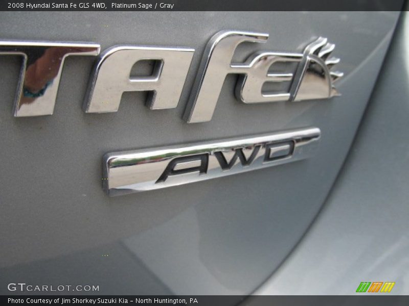 Platinum Sage / Gray 2008 Hyundai Santa Fe GLS 4WD