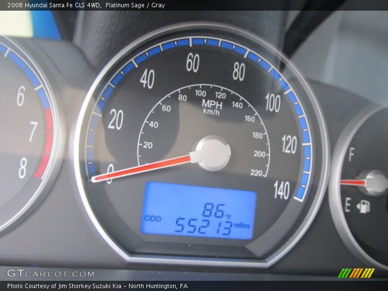 Platinum Sage / Gray 2008 Hyundai Santa Fe GLS 4WD