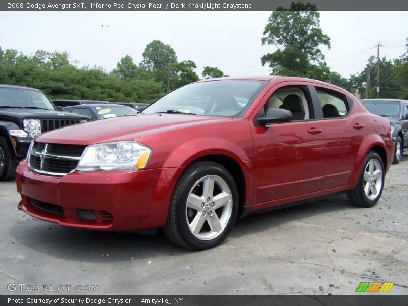 Inferno Red Crystal Pearl / Dark Khaki/Light Graystone 2008 Dodge Avenger SXT