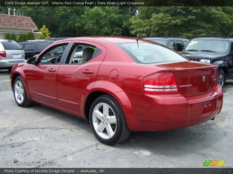 Inferno Red Crystal Pearl / Dark Khaki/Light Graystone 2008 Dodge Avenger SXT