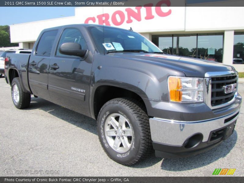 Storm Gray Metallic / Ebony 2011 GMC Sierra 1500 SLE Crew Cab