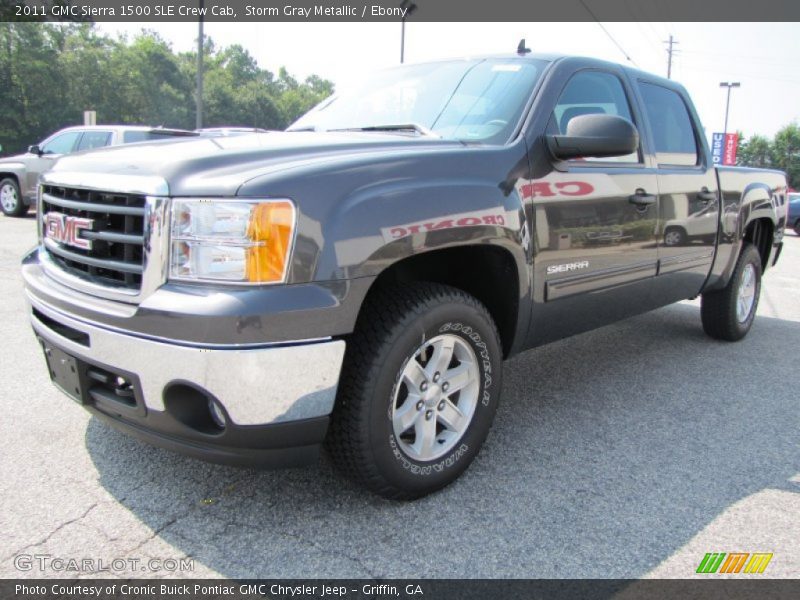 Storm Gray Metallic / Ebony 2011 GMC Sierra 1500 SLE Crew Cab
