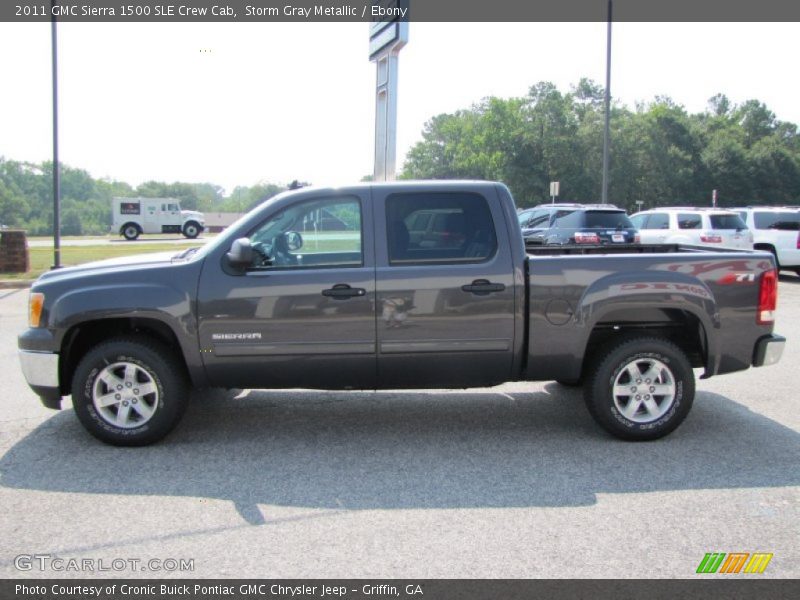 Storm Gray Metallic / Ebony 2011 GMC Sierra 1500 SLE Crew Cab