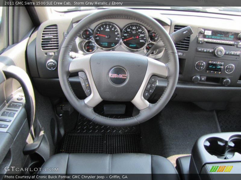Storm Gray Metallic / Ebony 2011 GMC Sierra 1500 SLE Crew Cab