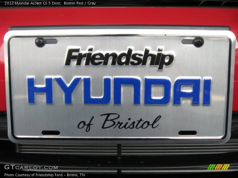 Boston Red / Gray 2012 Hyundai Accent GS 5 Door