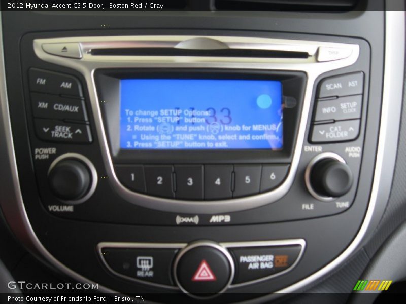 Boston Red / Gray 2012 Hyundai Accent GS 5 Door