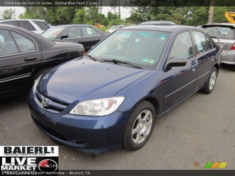 Eternal Blue Pearl / Gray 2004 Honda Civic LX Sedan