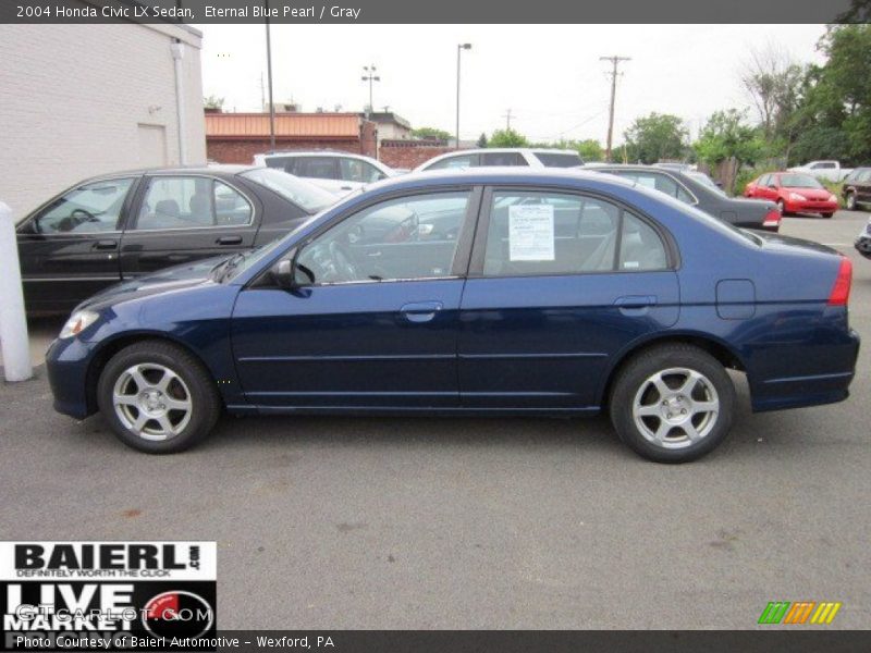 Eternal Blue Pearl / Gray 2004 Honda Civic LX Sedan