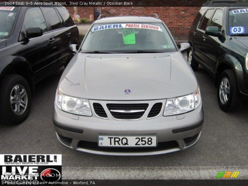 Steel Gray Metallic / Obsidian Black 2004 Saab 9-5 Aero Sport Wagon