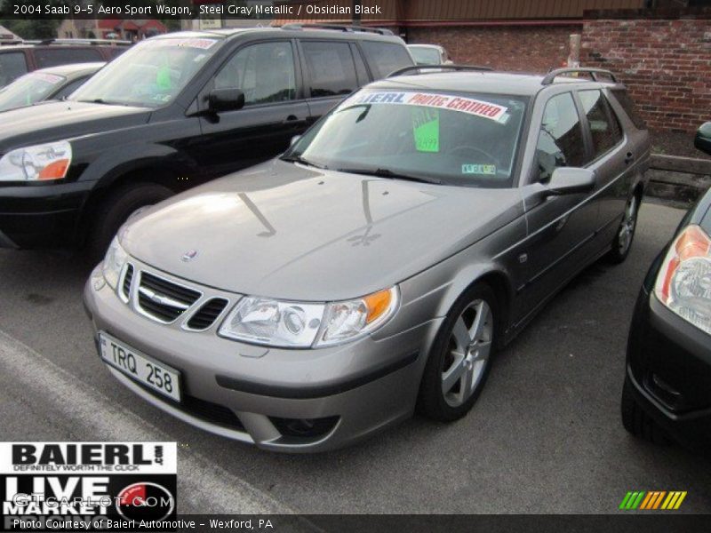 Steel Gray Metallic / Obsidian Black 2004 Saab 9-5 Aero Sport Wagon