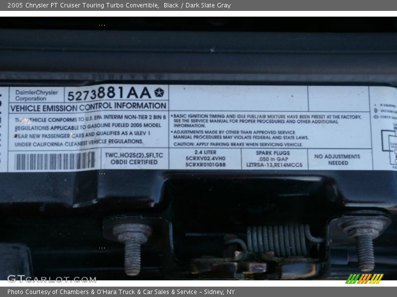 Black / Dark Slate Gray 2005 Chrysler PT Cruiser Touring Turbo Convertible
