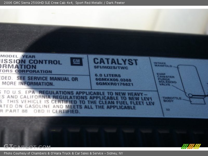 Sport Red Metallic / Dark Pewter 2006 GMC Sierra 2500HD SLE Crew Cab 4x4
