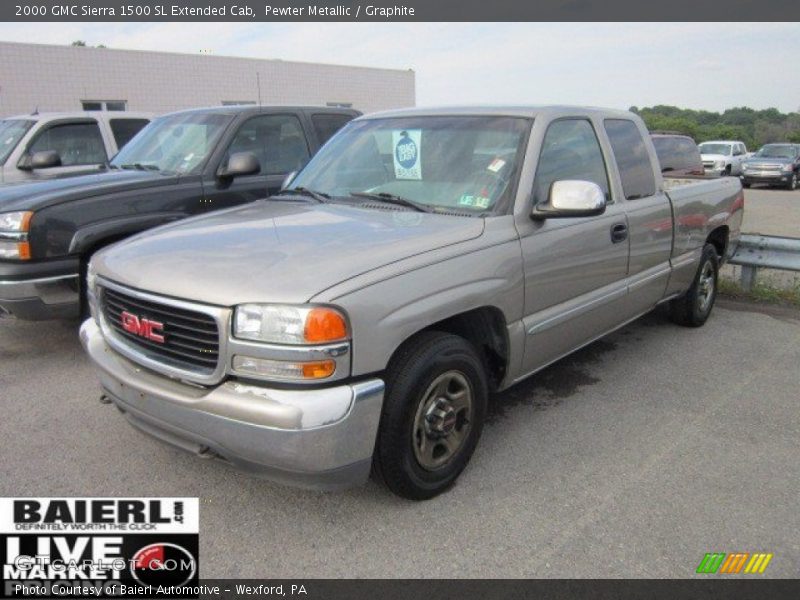 Pewter Metallic / Graphite 2000 GMC Sierra 1500 SL Extended Cab