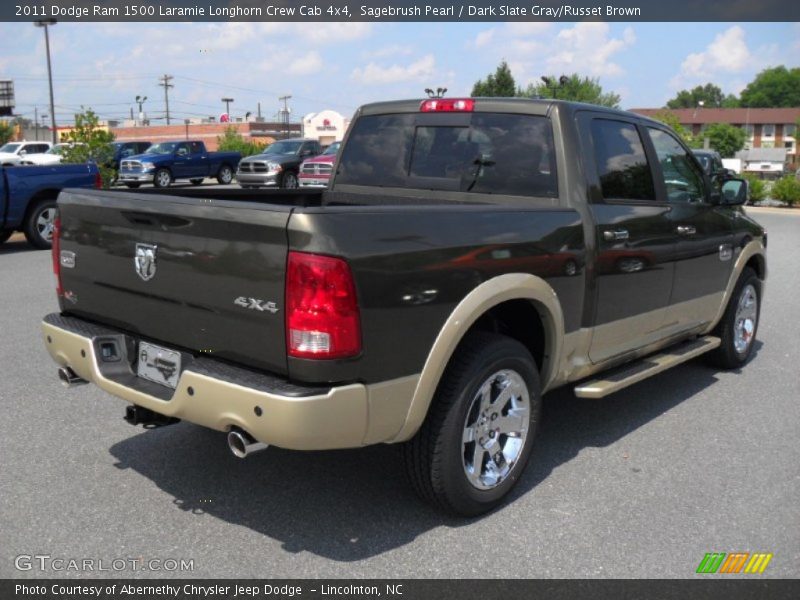 Sagebrush Pearl / Dark Slate Gray/Russet Brown 2011 Dodge Ram 1500 Laramie Longhorn Crew Cab 4x4