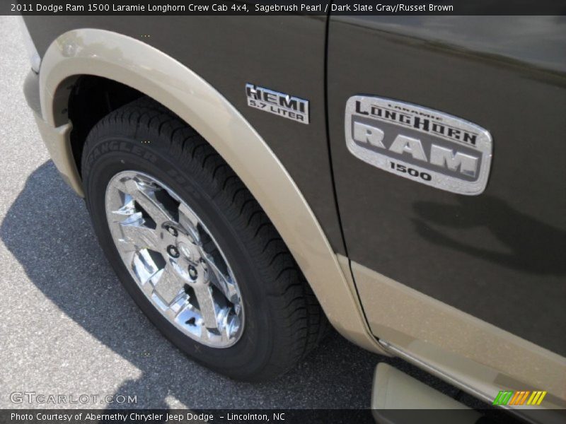 Sagebrush Pearl / Dark Slate Gray/Russet Brown 2011 Dodge Ram 1500 Laramie Longhorn Crew Cab 4x4