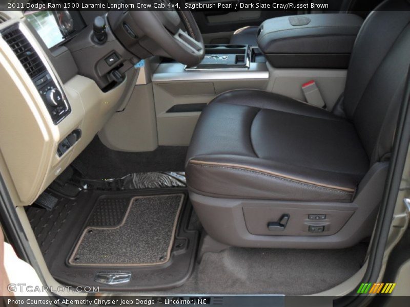 Sagebrush Pearl / Dark Slate Gray/Russet Brown 2011 Dodge Ram 1500 Laramie Longhorn Crew Cab 4x4