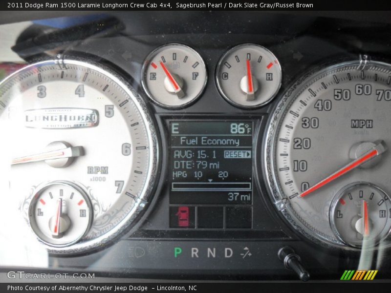Sagebrush Pearl / Dark Slate Gray/Russet Brown 2011 Dodge Ram 1500 Laramie Longhorn Crew Cab 4x4