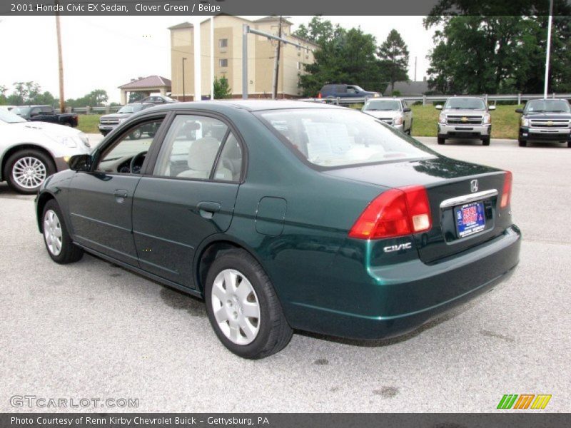 Clover Green / Beige 2001 Honda Civic EX Sedan