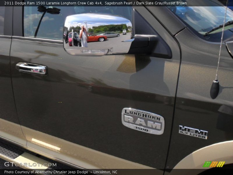 Sagebrush Pearl / Dark Slate Gray/Russet Brown 2011 Dodge Ram 1500 Laramie Longhorn Crew Cab 4x4