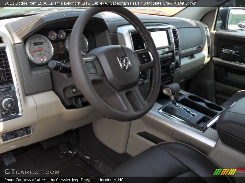 Sagebrush Pearl / Dark Slate Gray/Russet Brown 2011 Dodge Ram 1500 Laramie Longhorn Crew Cab 4x4
