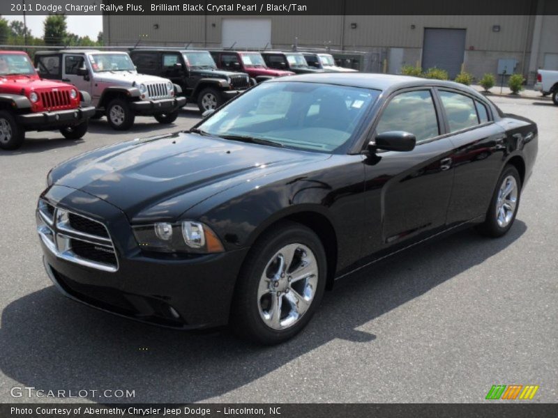 Brilliant Black Crystal Pearl / Black/Tan 2011 Dodge Charger Rallye Plus