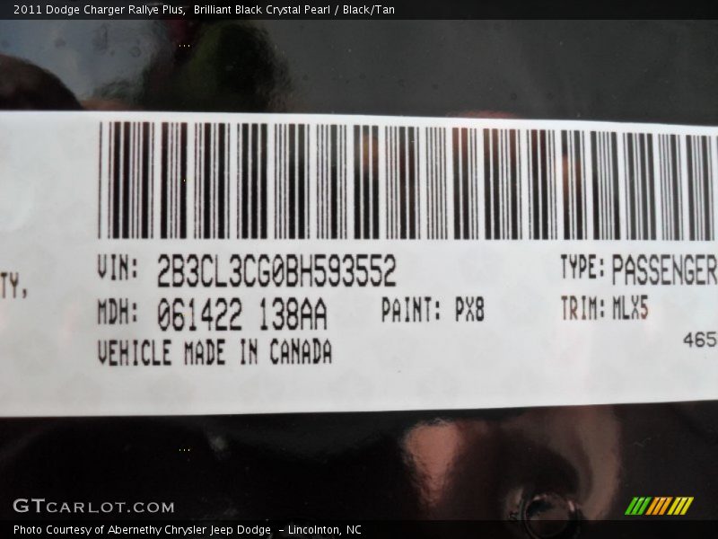 Brilliant Black Crystal Pearl / Black/Tan 2011 Dodge Charger Rallye Plus