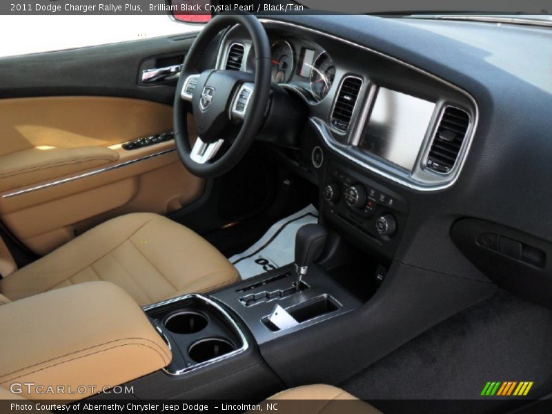 Brilliant Black Crystal Pearl / Black/Tan 2011 Dodge Charger Rallye Plus