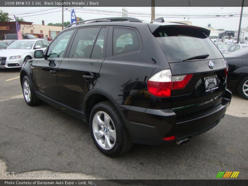 Black Sapphire Metallic / Black 2008 BMW X3 3.0si