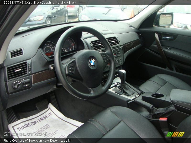Black Sapphire Metallic / Black 2008 BMW X3 3.0si