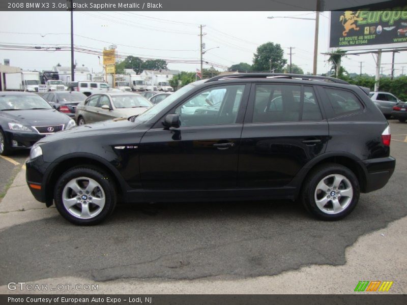 Black Sapphire Metallic / Black 2008 BMW X3 3.0si